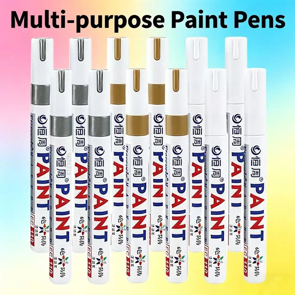 1/3/6/12 Colors Permanent Paint Marker White/Gold/silver Markers for Car Tire Tread Rubber Fabric Paint Metal Paint Marker Pens