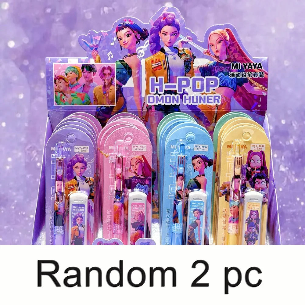 ♣Kpo-Pencils Ruler Pencil Sharpener Pen Bag Eraser Kids Cute Stationary Set Student Back To School Supplies Gift