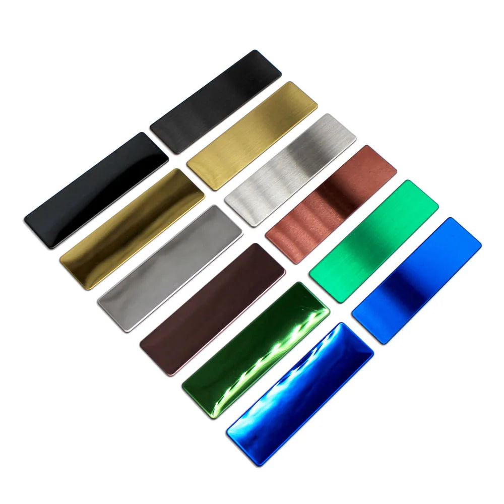 20pcs Laser Engraving Name Badge Holder Round Corner Stainless Steel Badge Blank Material 70x20mm