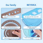 4 In 1 Aluminum Alloy Ruler Stationery Set Aluminum Alloy Multifunctional Combination Ruler for Drawing Ruler Set