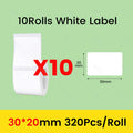 3/5/10 Rolls NiiMbot B21 B1 Label Printer Paper Roll Waterproof Anti-Oil Tear-Resistant Price Tag Pure White Sticker Papers
