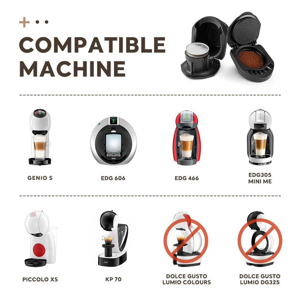 ICafilas Coffee Adapter Dolce Gusto Reusable Capsule Adapter with Genio S Piccolo Coffee Machine Accessories