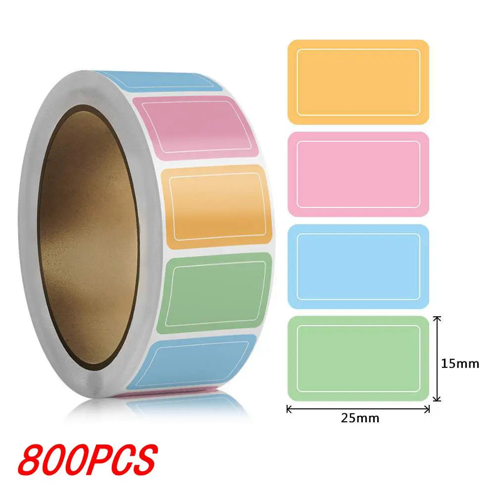 800Pcs Waterproof Self-adhesive Label Stickers Colorful Handwritten Name Index Sticker