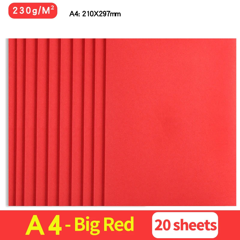 20Sheets 230G A4 Color Cardstock Paper Business Card Cardboard DIY Gifts Card Scrapbook Materials Drawing Card Art Supplies