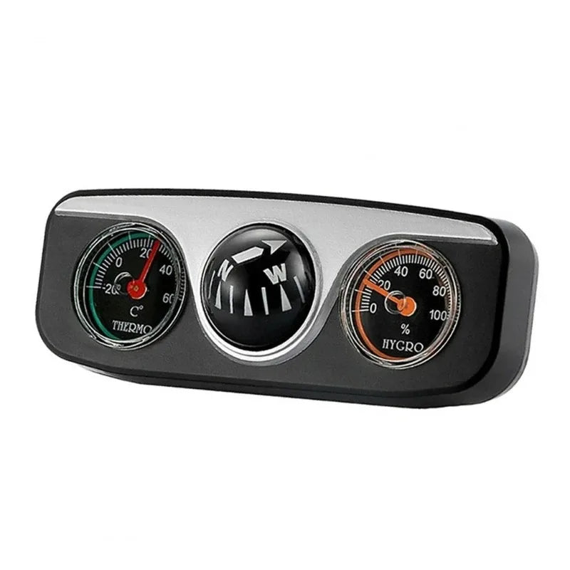 3-in-1 Multifunctional Vehicle Compass, High Precision, with Thermometer ABS Adhesive Navigation Ball for Ships, Vehicle Tools
