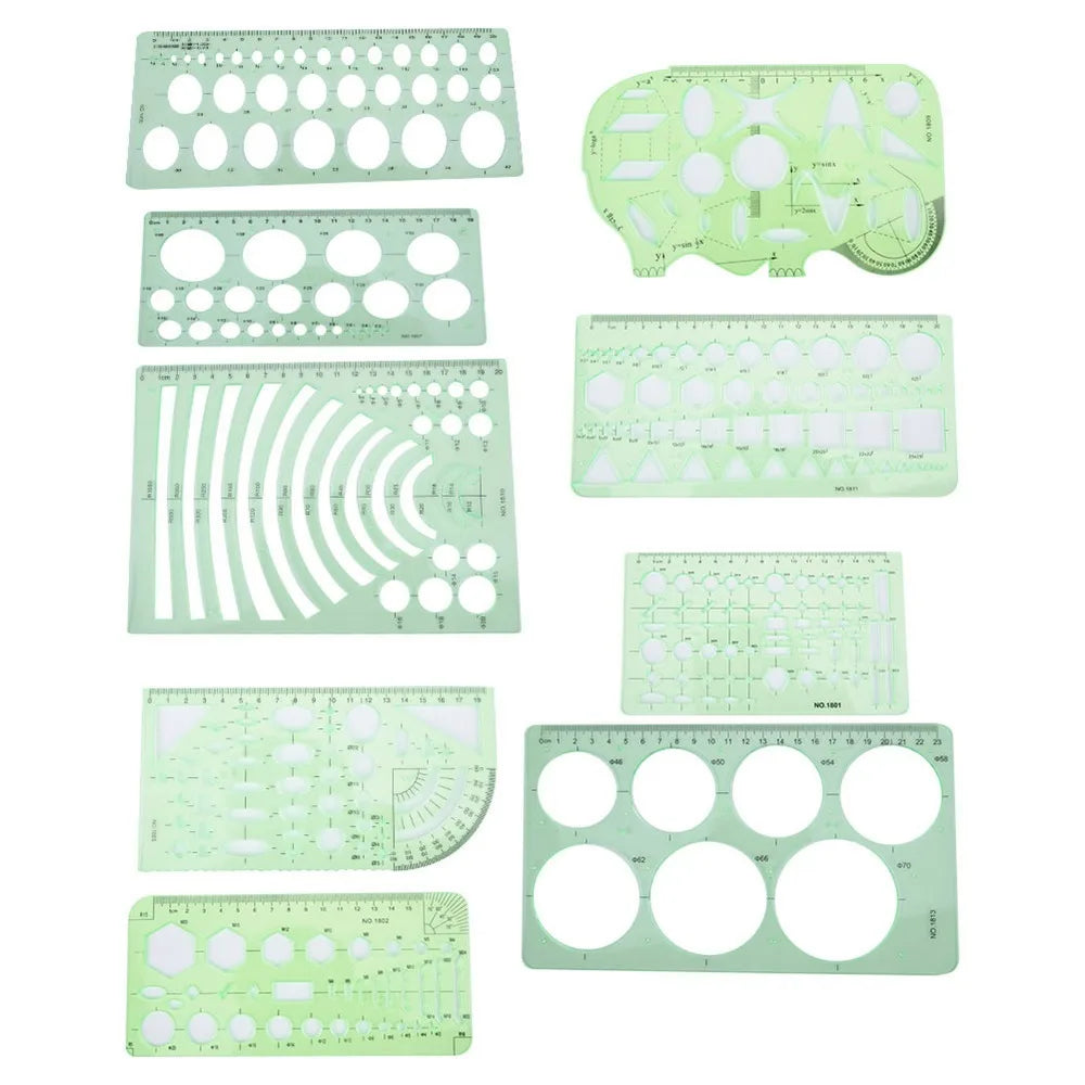 6 Sets Architecture Draft Template Rulers Various Patterns Smooth Drawing Template Multi-function Precision Hollow Ruler Kit