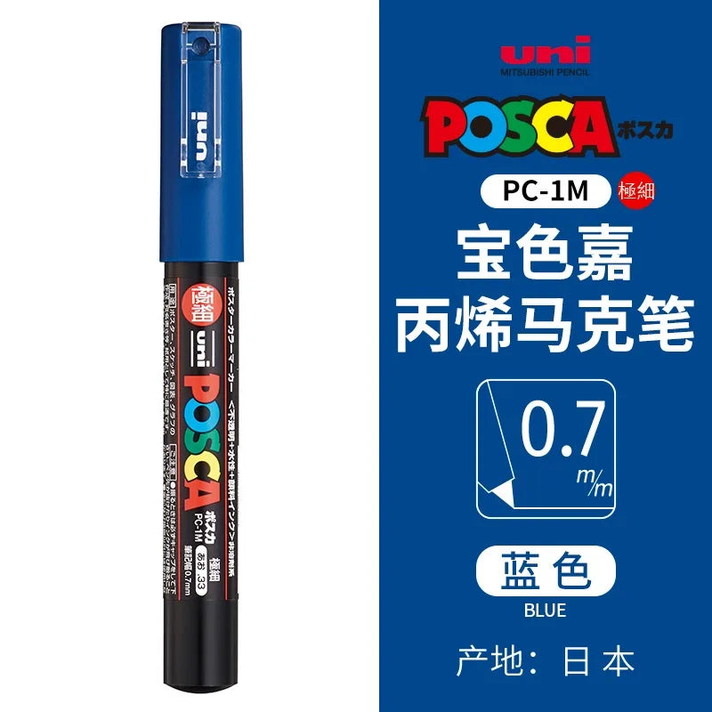 uni POSCA POP Water-Based Marker,Assorted Colors PC-1M/3M/5M 0.7~2.5mm Tips Professional Acrylic Paint Pen for Artists&Designers