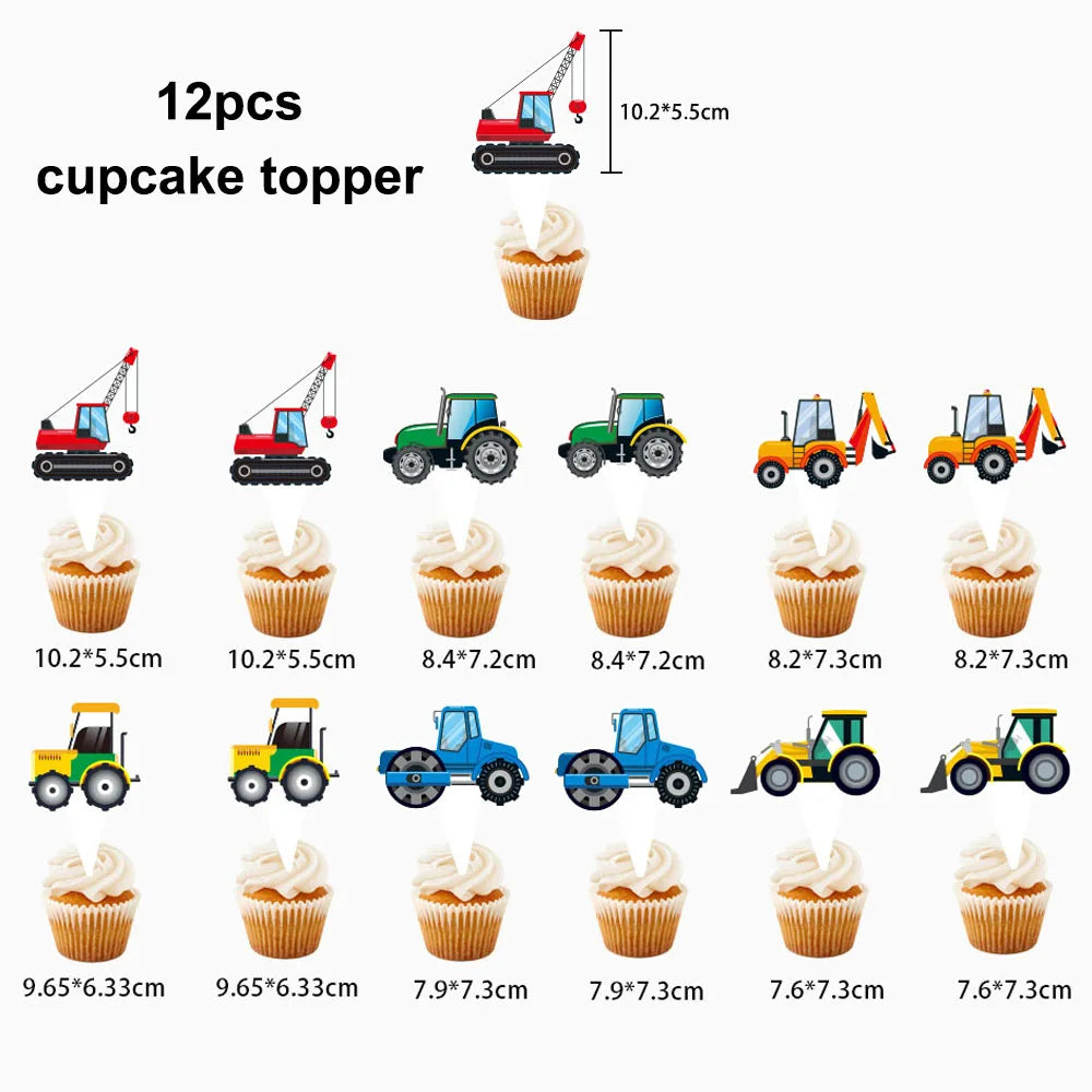  Green Tractor Birthday Party Supplies Farm Tractor Paper Plates Cup Napkins for Tractor Birthday Party Decoration Supplies