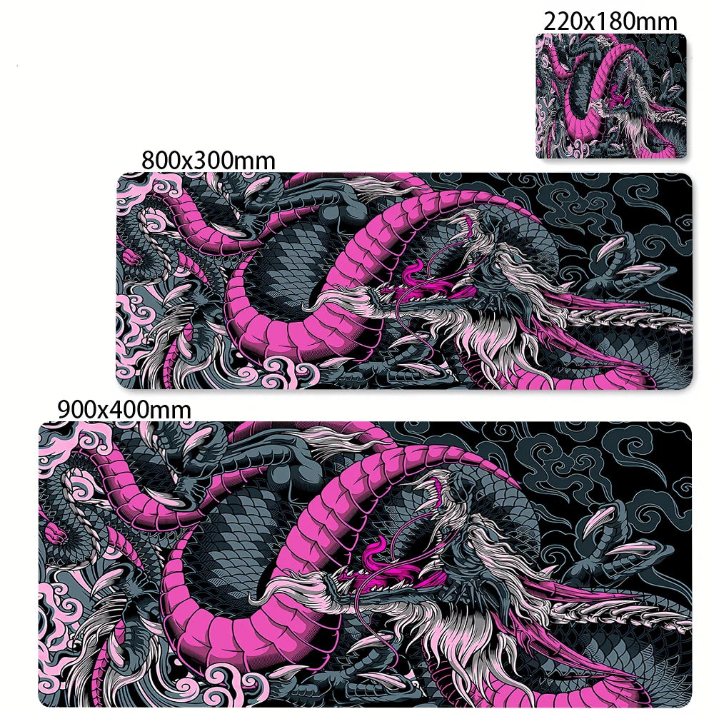 Black and White Dragon Large Mouse Mat Gaming Mousepad Big Rubber Base Mouse Pad Purple Deskpad Eyboard Mats Mousepads 400x900