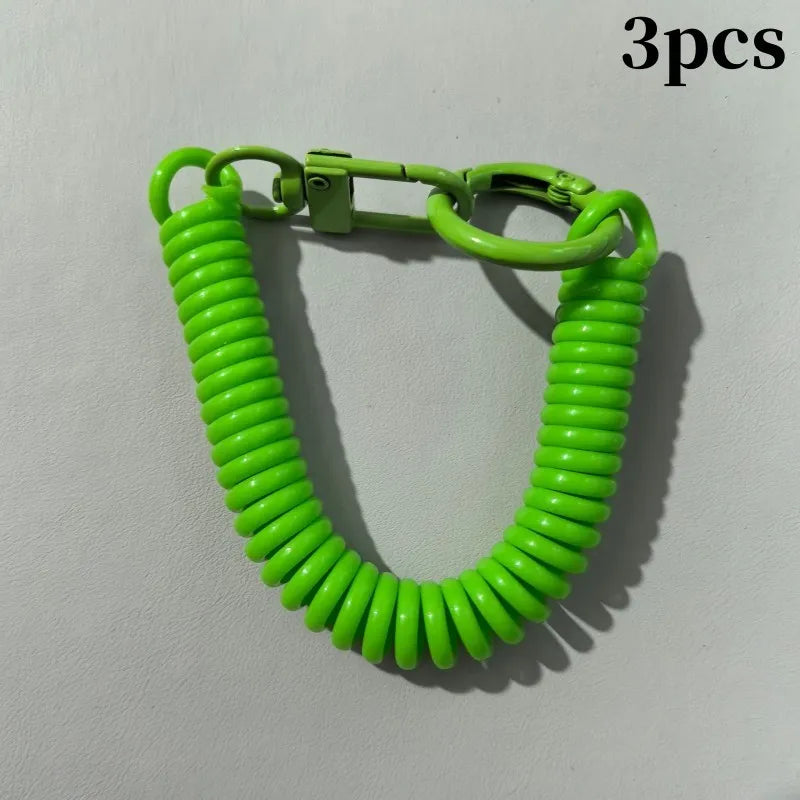 Colorful Spring Coil Lanyard DIY Phone Tether Keychain Pendant Earphone Holder for Mobile Case Accessory