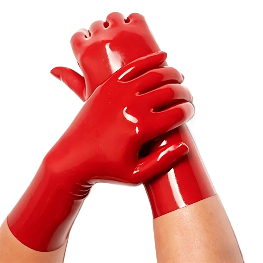 Black Latex Long Gloves Unisex Rubber Gloves Fashion Photography Props ﻿