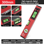 30/40/50cm Electronic Digital Display Level Ruler Magnetic Angle Meter Aluminum Alloy Level Protractor Inclinometer 90 Degree