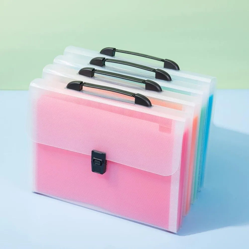 Durable A4 Portable Accordion Bag Organ Bag Large Capacity 13 Layer Folder Transparent Thickened Test Paper Storage Bag Student