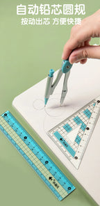 8 In1 Compass Ruler Set Mathematical Geometry Plate Stationery Math For Students Drawing Accessori 2220