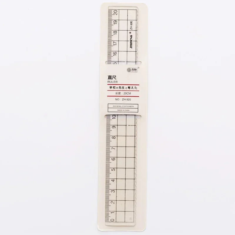 1 Pcs Transparent Simple Style Plastic Ruler Escolar Student Office Learn Stationery Drawing School Supplies