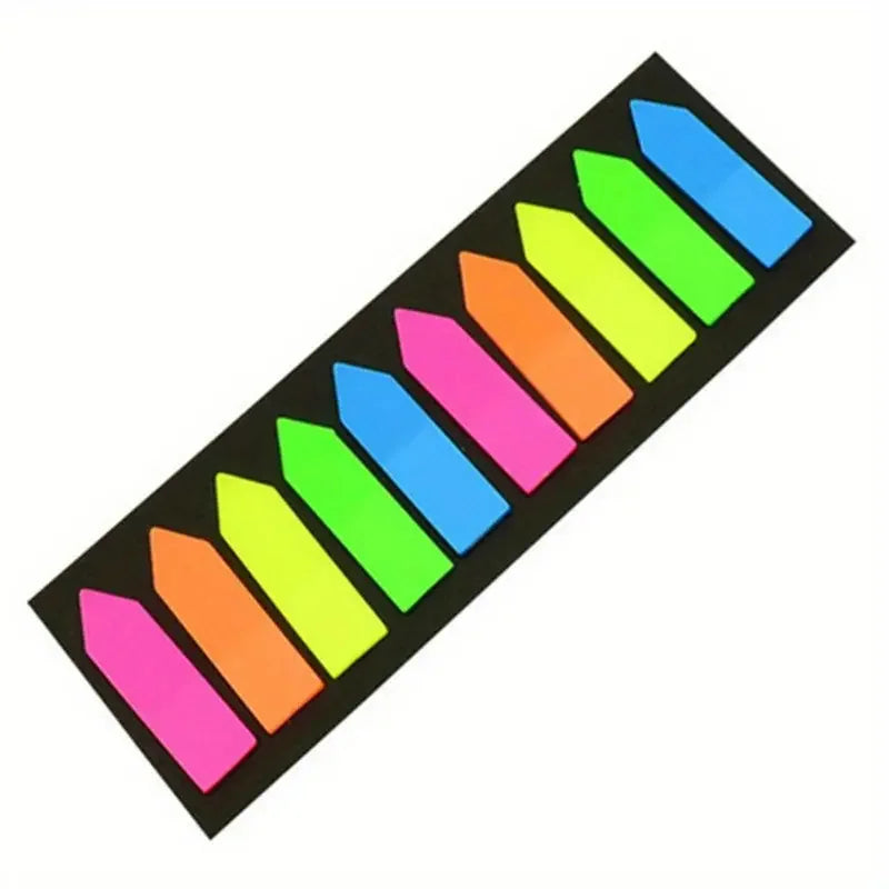 PET Page Markers Sticky Index Tabs, Bright Colors Arrow Flag Tabs for Book Annotation, Writable File Classification Labels
