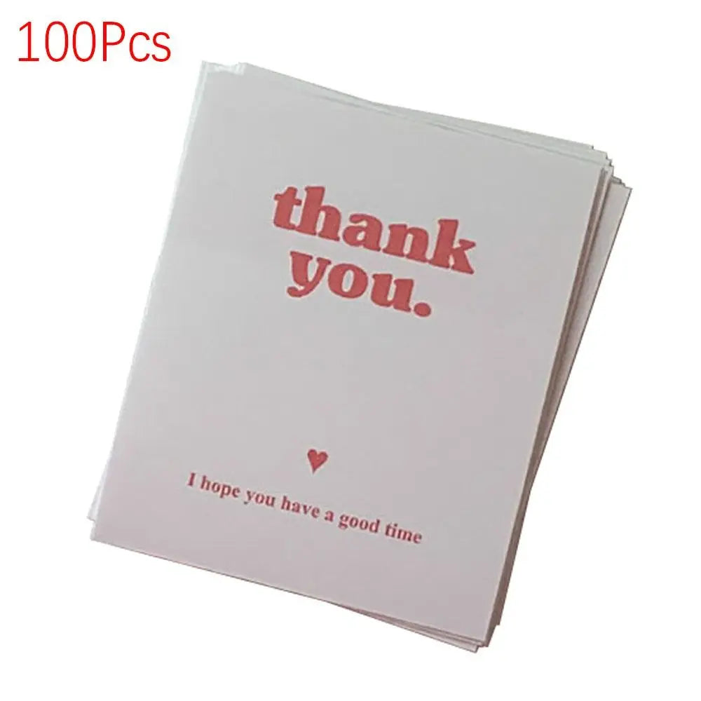 100Pcs Rectangular Thank You Stickers Decoration Label Sticker Gift Package Stickers Takeout Express Delivery Adhesive Stickers