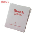 100Pcs Rectangular Thank You Stickers Decoration Label Sticker Gift Package Stickers Takeout Express Delivery Adhesive Stickers