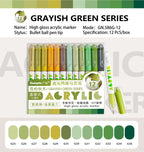 GuangNa 168/12 Colors High Gloss Acrylic Marker Pen Set,Hard Headed Drawing Pens,DIY Graffiti Paint Pen Stationery,GN.586