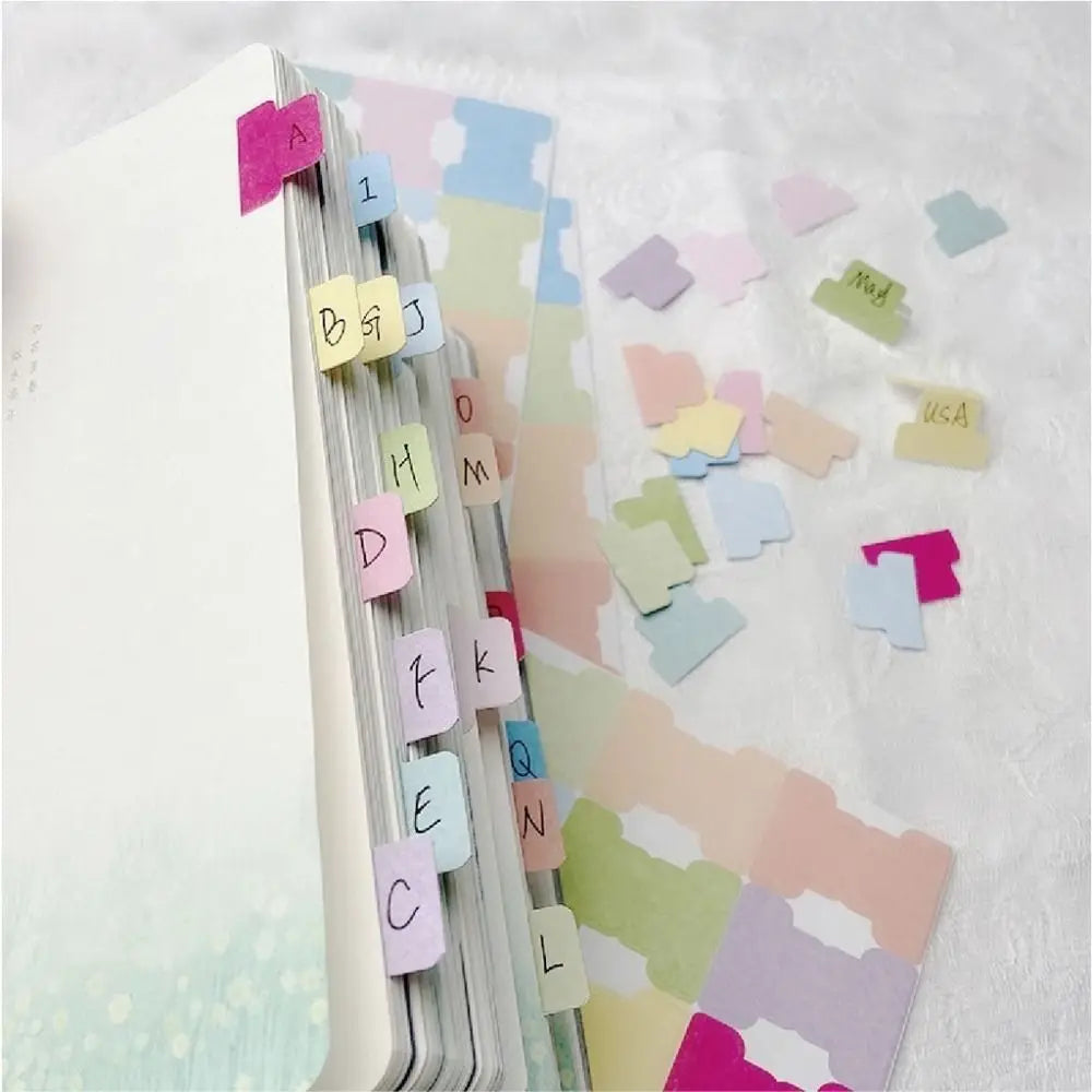 60/120Pcs File Tabs Flags Index Label Sticker Personalized Planner Office Stationery Self-adhesive Paper Tabs Repositionable