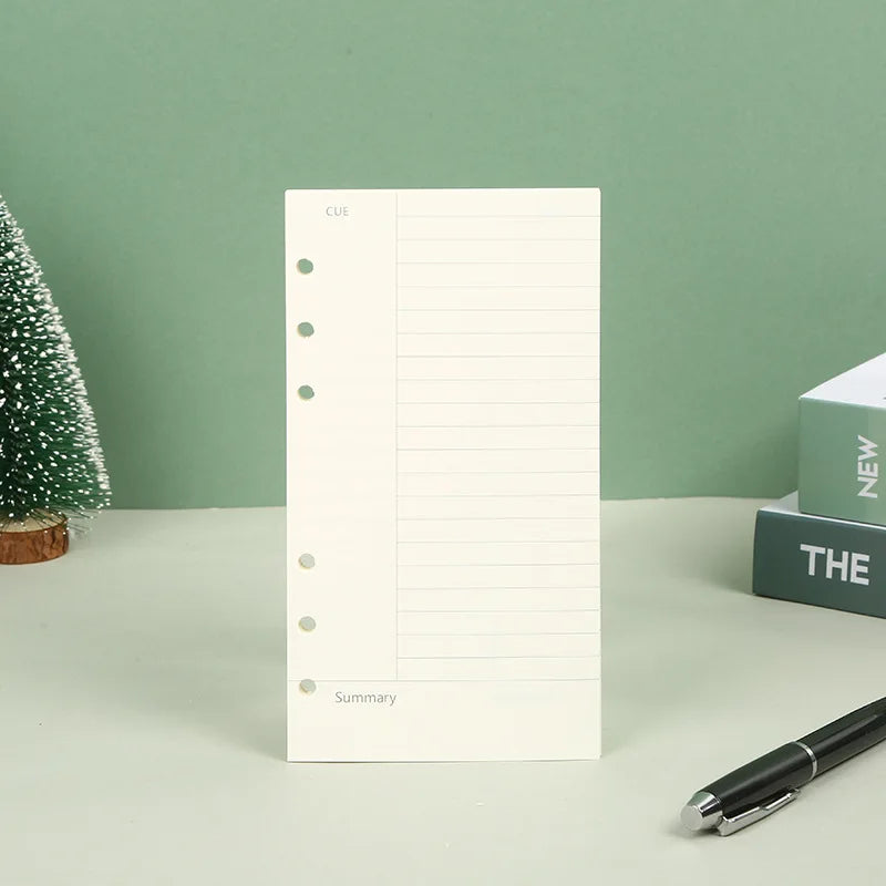 A5 B5 Line Grid 20Holes Loose-Leaf Notebook Refill Spiral Binder Paper Index Inside Page Dot Grid Blank Connell Stationery