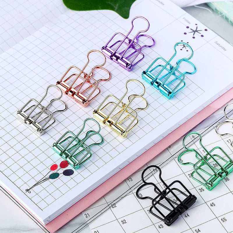 High Quality 51/32/19mm Multicolor Metal Binder Clip Clamp Paper Bookmark Clips Decorative Journal Clips School Office Supplies