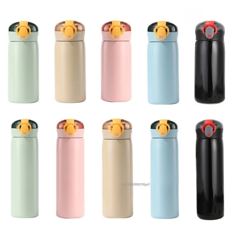 Stainless Steel Insulated Cup Double-Wall Vacuum Cup 320/460ML Leak-Proof Thermal Water Bottle With Straw For Home Outdoor Sport