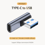 NNBILI 3A Type C Elbow USB 3.1 Charging Data Cable Adapter Converter for Android 90/180 Degree OTG Adapter Fast Charging 10Gbps