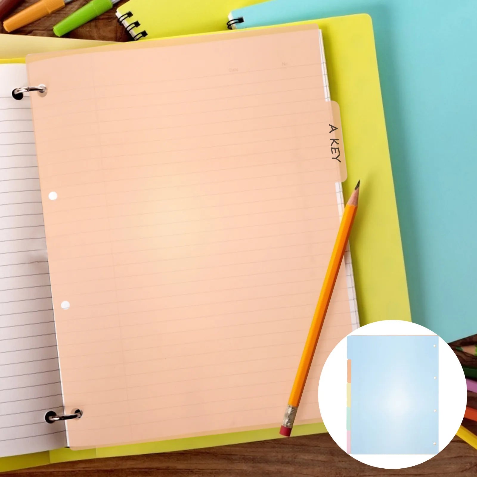 10Pcs Plastic Index Divider Tabs Multicolor Smooth Surface Easy Use Office Index Tabs Binder Dividers Label A4