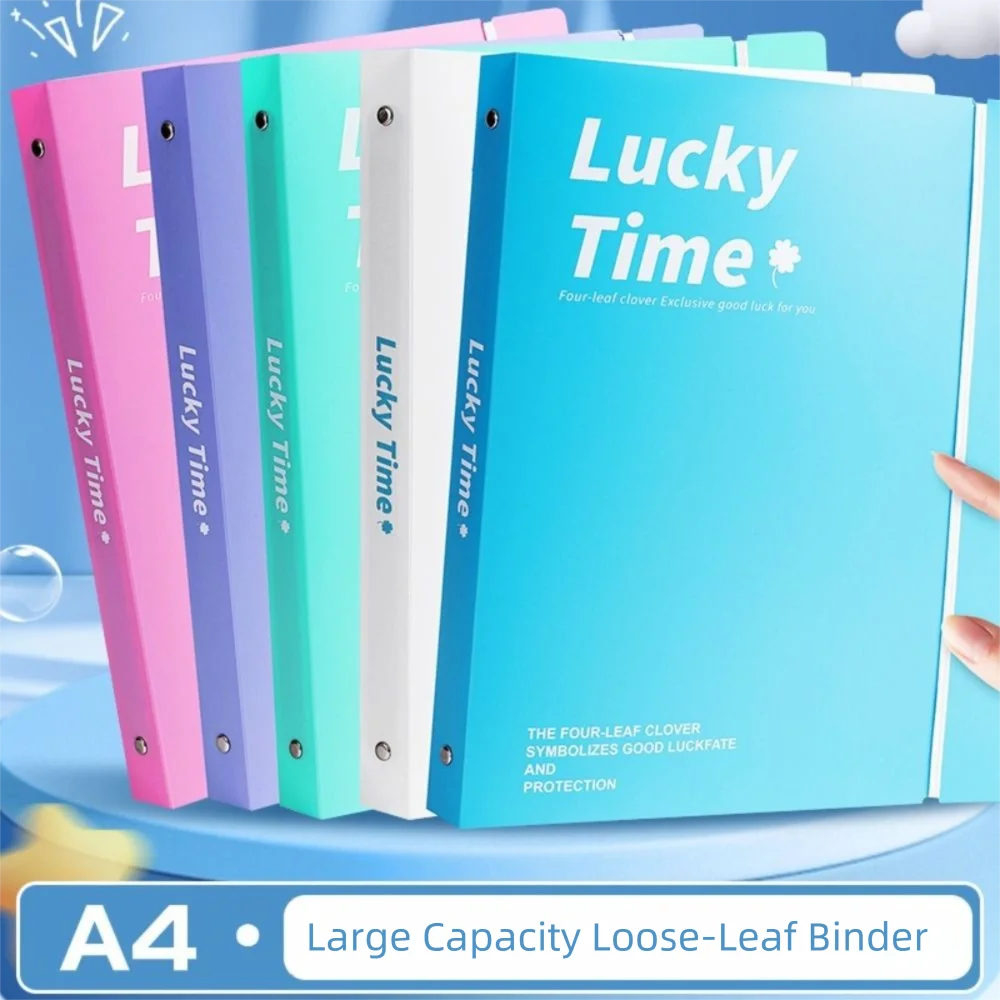 New PP A4 File Folder 3 Hole Dustproof Binder Folders Large Capacity Waterproof Loose-leaf Folder School Supplies