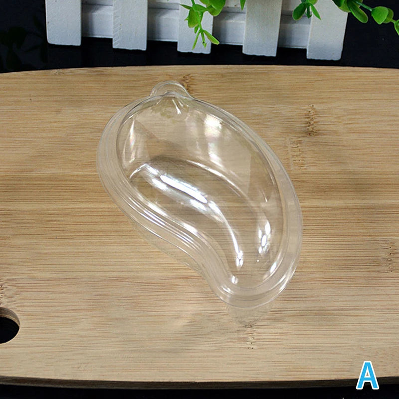 10pcs Creative Mango Shape Disposable Dessert Cake Plastic Cup DIY Cake Cream Mousse Packaging Box With Clear Cover