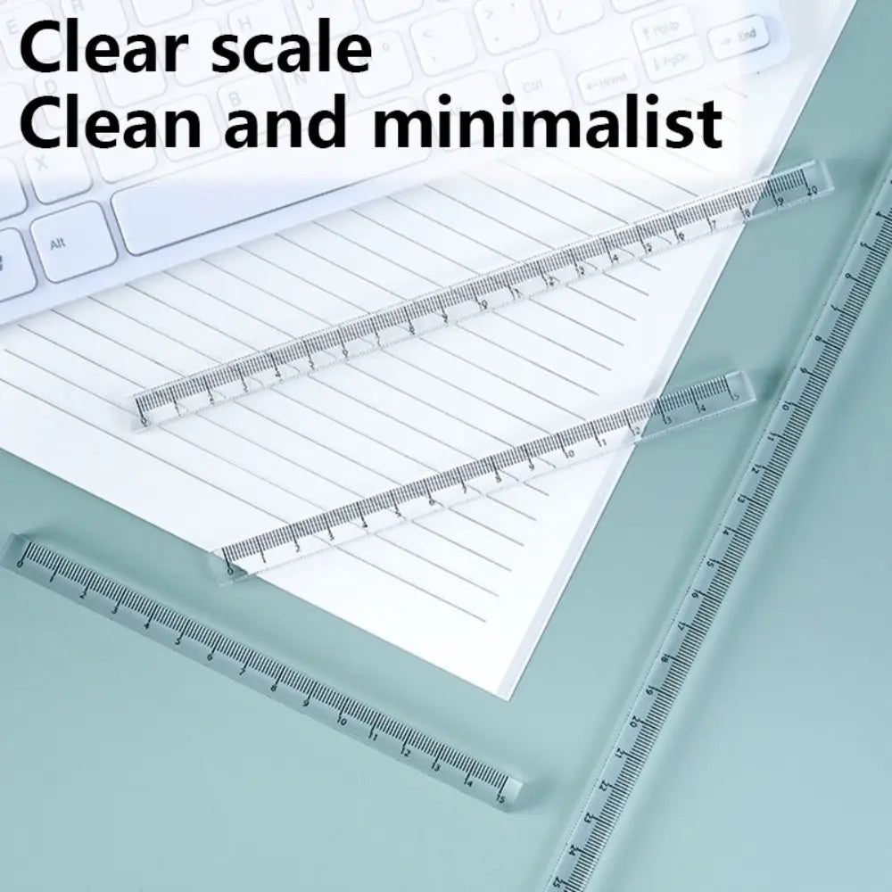 Creative 15/20/30CM Straight Ruler Transparent Acrylic Scale Ruler Cube Ruler Students Gift