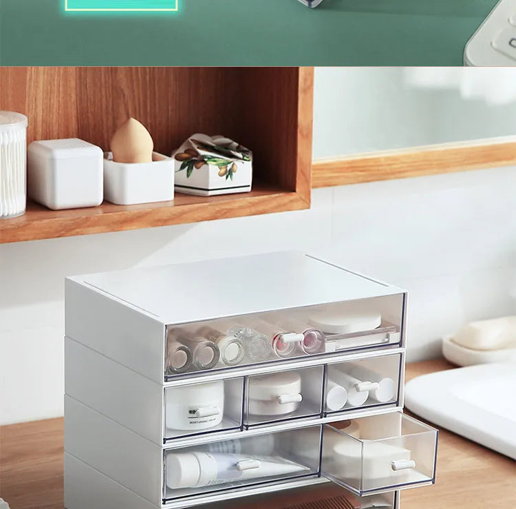 Desk Storage Drawers Desk Document Sundries Holder Cosmetic Desktop Organizer Box Cabinet Home Office Stationery Stackable Box