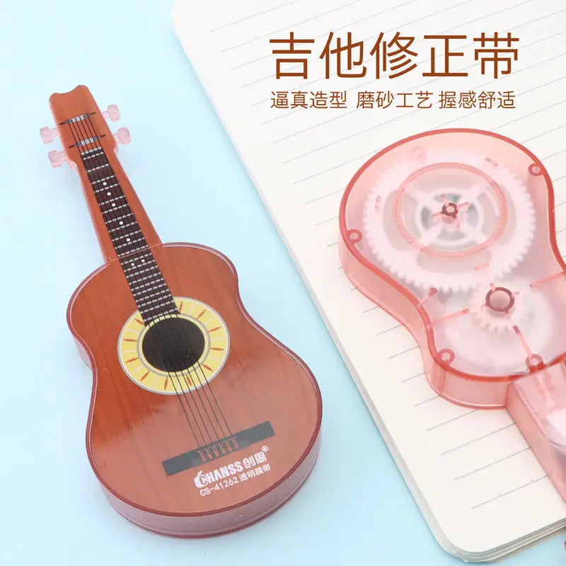 Correction Tape Creative Guitar Shape Correction Tape Large Capacity  Student Office  school supplies kawaii