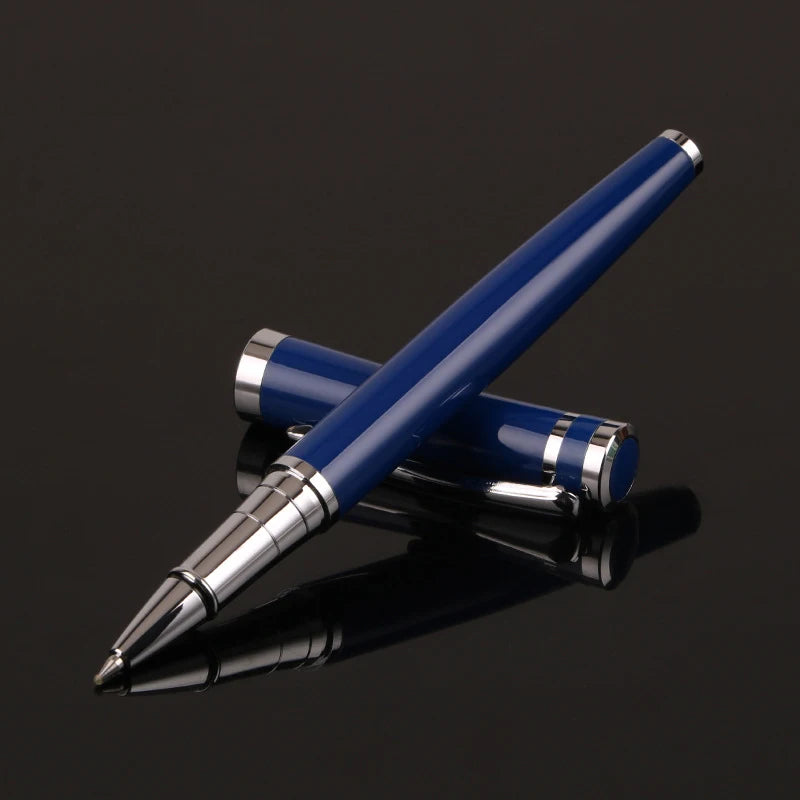 Luxury Metal Silver Black Signature Ballpoint Pens for Business Writing Office Supplies Stationery Customized Logo Name Gift