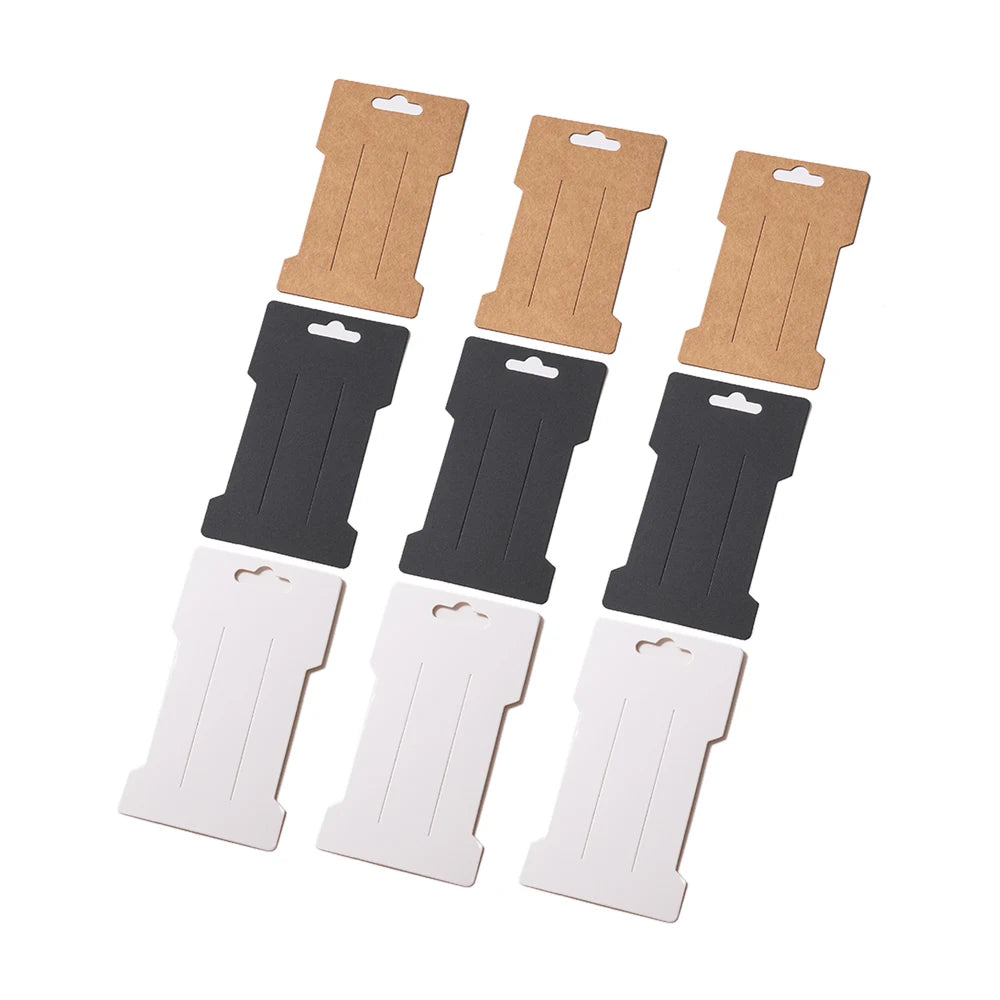 50pcs 6.6x11.5cm Hair Clips Jewelry Display Card Blank Kraft Paper Card Hairclip Price Tag Hairpin Packaging Cardboard Holder