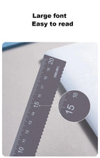 Deli 4Pcs Metal Ruler Set Multifunctional Straight Triangle Ruler Protractor Math Geometry Kit for School Kids Drawing Measuring