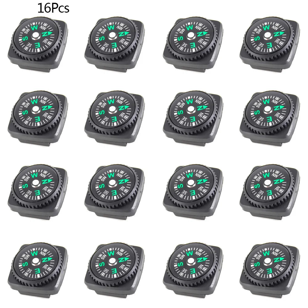 5/10/16Pcs Mini Pocket Oil Filled Compass Portable Wristband Compass  Detachable Outdoor Camping Hiking Travel Navigation Tool