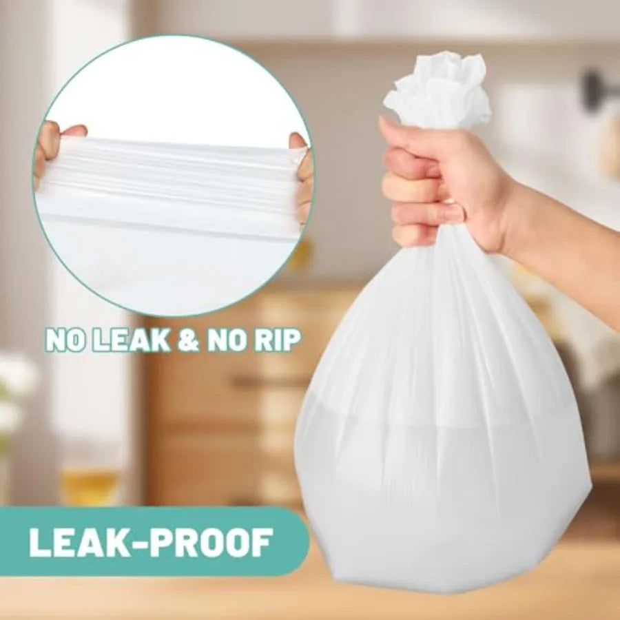 112 Count-4 Gallon Trash Bag, White Trash Bags, Bathroom Trash Bags Small Garbage Bags for Bathroom Can, White 4 Gal Small Tras