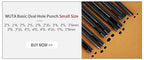 WUTA Basic Series 1pc Leather Belt Hole Puncher Oblong Hollow Punch Oval Flat Punches DIY Craft Tools for Strap Watch Band Bags