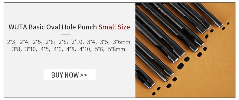 WUTA Basic Series 1pc Leather Belt Hole Puncher Oblong Hollow Punch Oval Flat Punches DIY Craft Tools for Strap Watch Band Bags