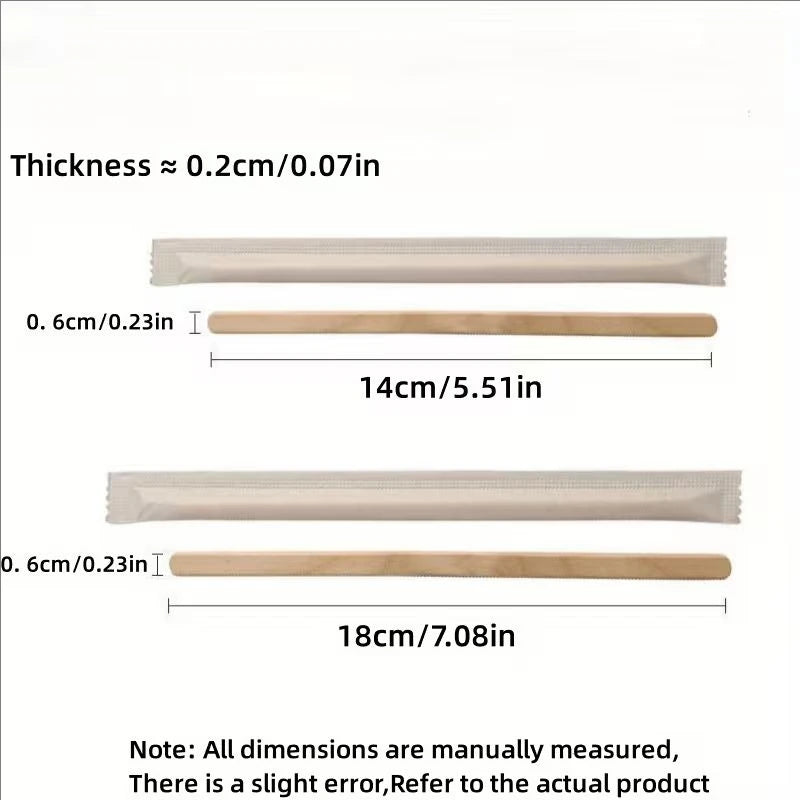 Individually Paper Wrapped Wooden Coffee Stirrers Disposable Wood Sticks for Coffee/Tea/Hot Beverage/Hot Chocolate/Cold Drinks