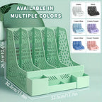 1pc Desktop File Organizer with 4 Compartments PP Material Detachable Space-Saving Office Supplies Document Sorting Storage Box