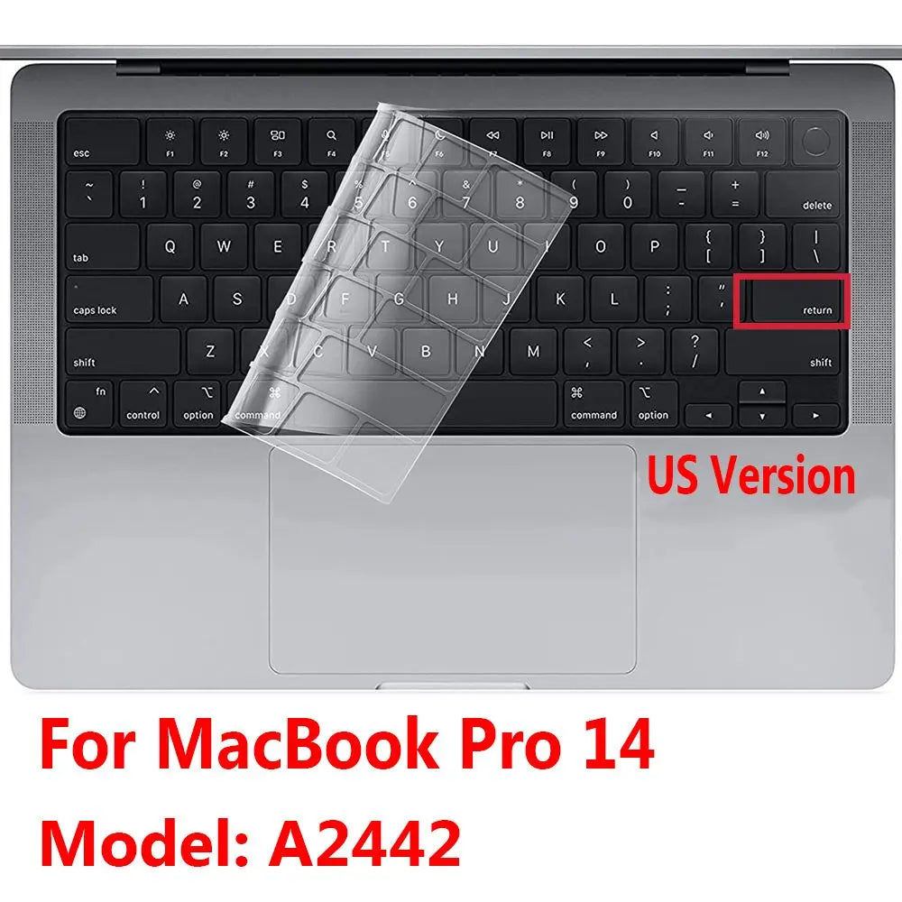 For MacBook Pro 14 16 inch M1 Max 2021 A2442 A2485 New Soft Ultra Thin Keyboard Cover Dustproof TPU Protector Film Laptop Skin