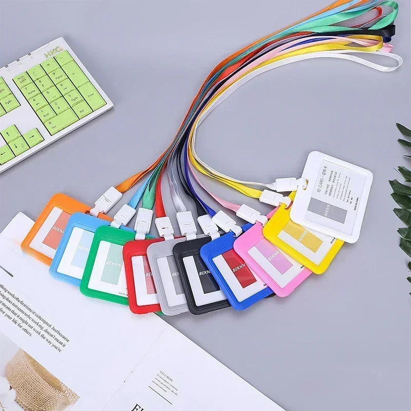Lanyard Card Covers Women Men Work Permit Holder Credit Card Holder Neck Strap Students Kids Bus Cards Case ID Card Holder