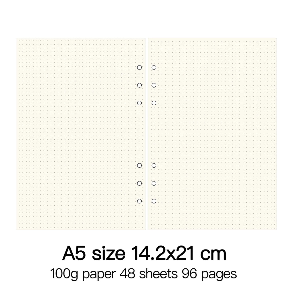 High Quality Ring Binder Notebook A5 Personal A6 A7 A8 Size Insert Refills Loose Leaf Spiral Diary Planner Inner Core 100g Paper