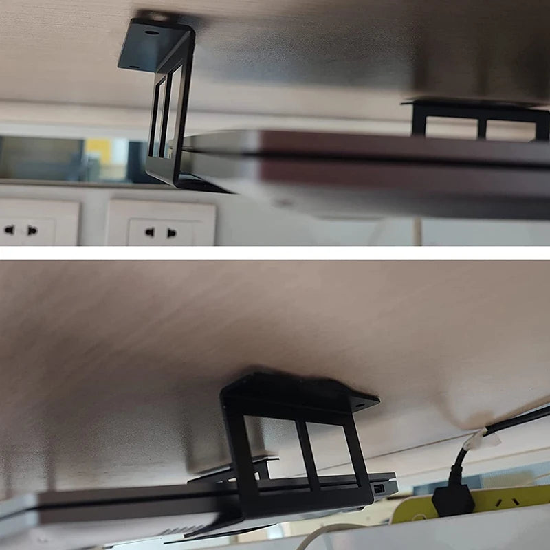 4.8-6.8cm Under Desk Laptop Holder Mount Bracket With Screws For Macbook Storage Tray For Notebook Computer Accessories