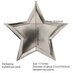 8Pcs Star Paper Plates Party Decoration Disposable Tableware for Dinner Cakes Birthday Wedding Party Supplies