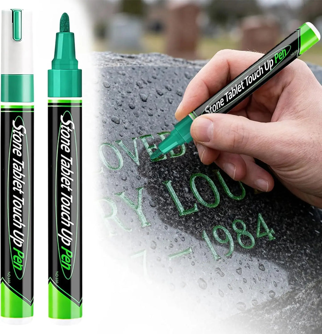 Tombstone Marker Pen Stone Pen for Restoring Faded Grave Inscriptions Waterproof Strong Coverage Ideal for Gravestone Lettering