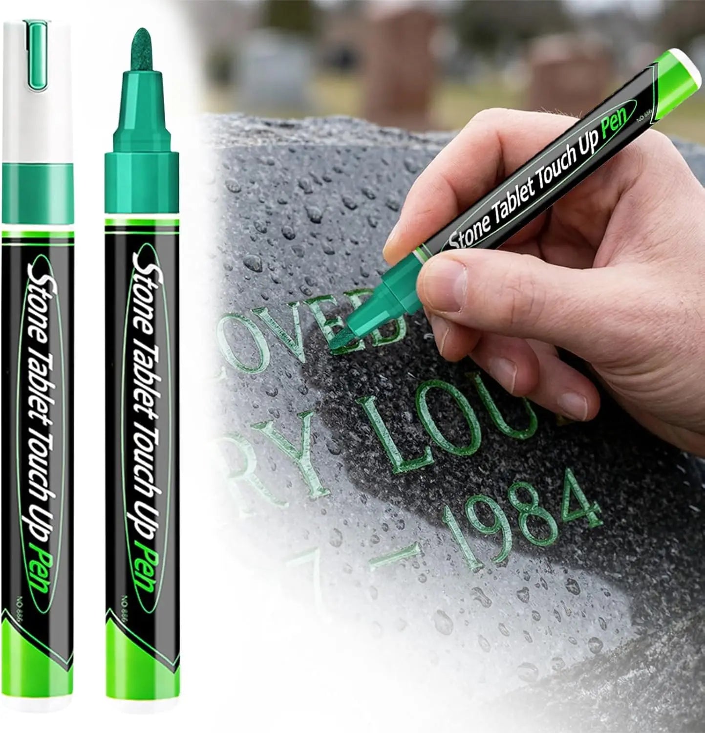 Tombstone Marker Pen Stone Pen for Restoring Faded Grave Inscriptions Waterproof Strong Coverage Ideal for Gravestone Lettering
